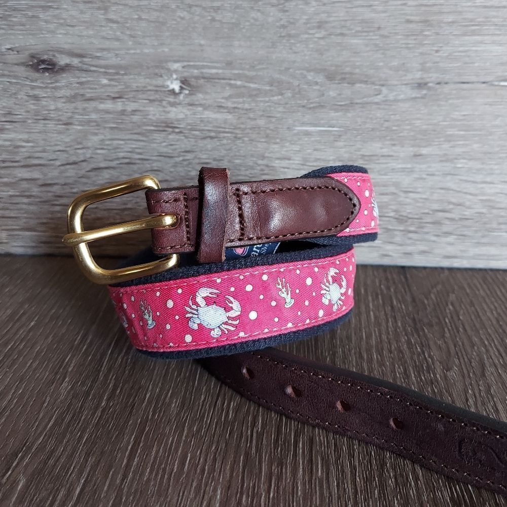 Vineyard Vines Crabs Canvas Club Belt 28
